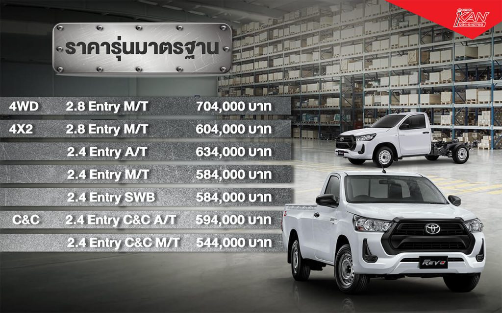 ราคา-std-1024x640 รีวิว Toyota Hilux Revo Standard Cab