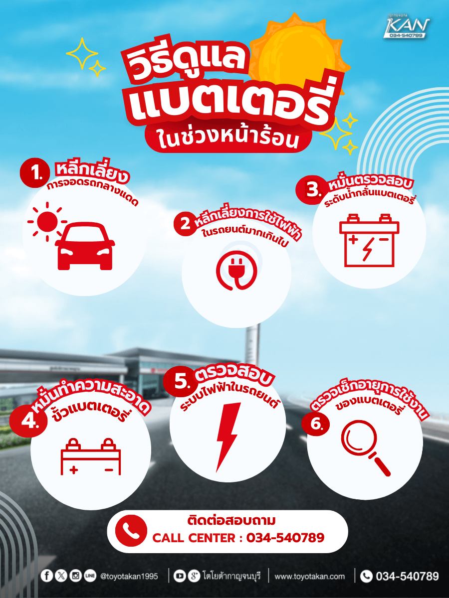 วิธีดูแลแบตเตอรี่ วิธีดูแลแบตเตอรี่รถยนต์ ในช่วงหน้าร้อน