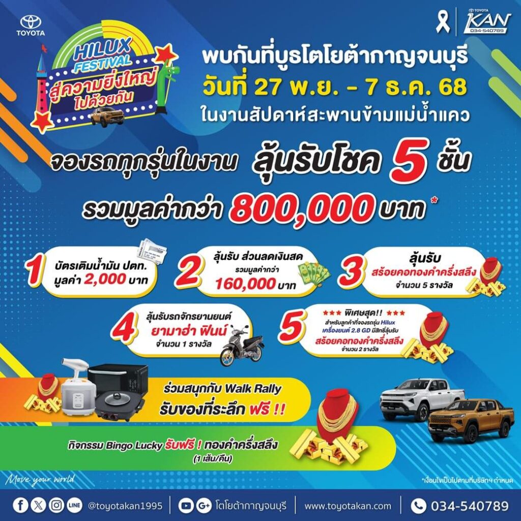 กิจกรรมงานสะพาน-1-1024x1024 พบกับบูธโตโยต้ากาญจนบุรี ในงานสัปดาห์สะพานข้ามแม่น้ำแคว 2025